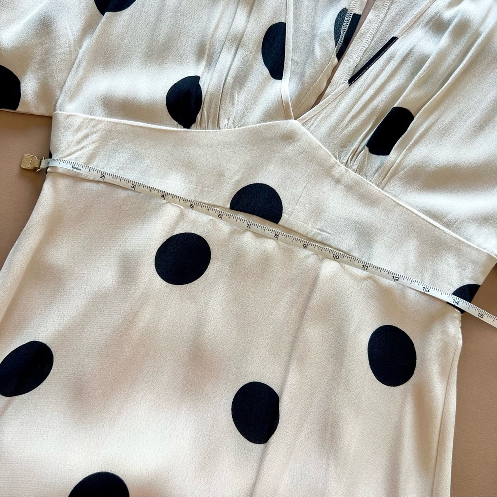 Ivory & Black Polka Dot V-Neck Dolman Sleeve Maxi Dress NWT - Picture 10 of 16